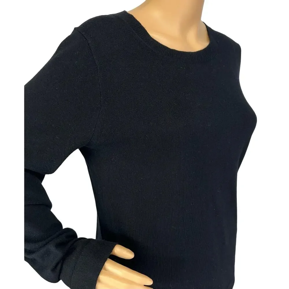 J. Crew Cotton Wool Blend Teddie Sweater Black F5199 Size S